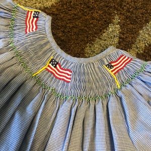 American Flag smocked dress